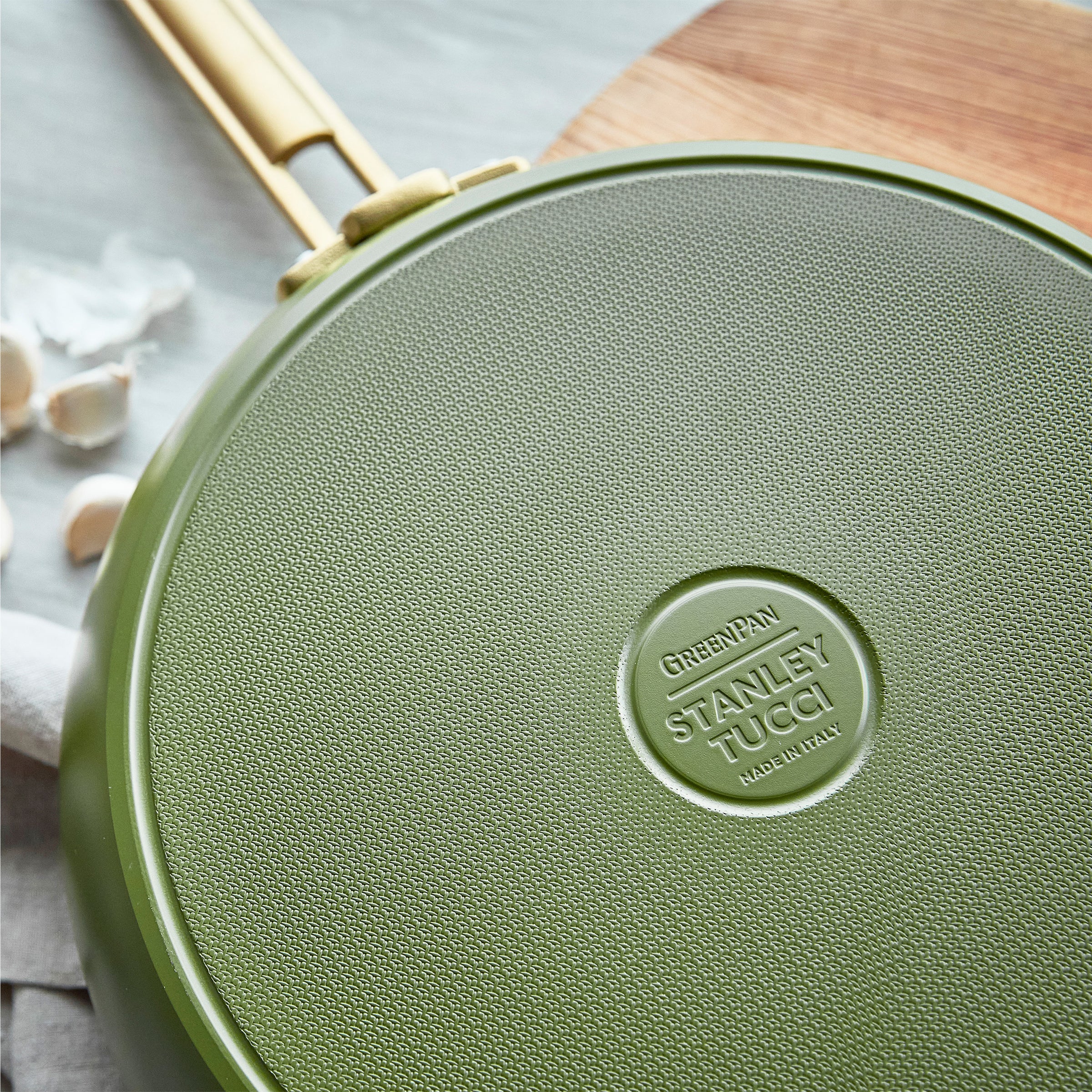 Stanley Tucci™ Ceramic Nonstick 12" Frypan with Lid | Tuscan Olive - Image 7