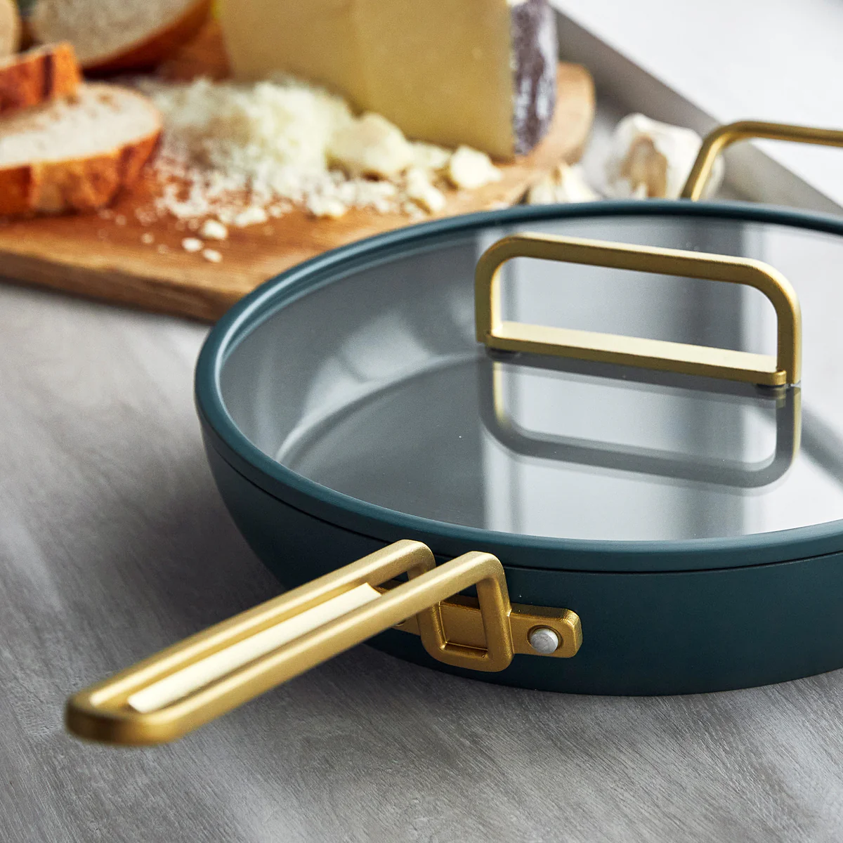 Stanley Tucci™ Ceramic Nonstick 12" Frypan with Lid | Venetian Teal - Image 7