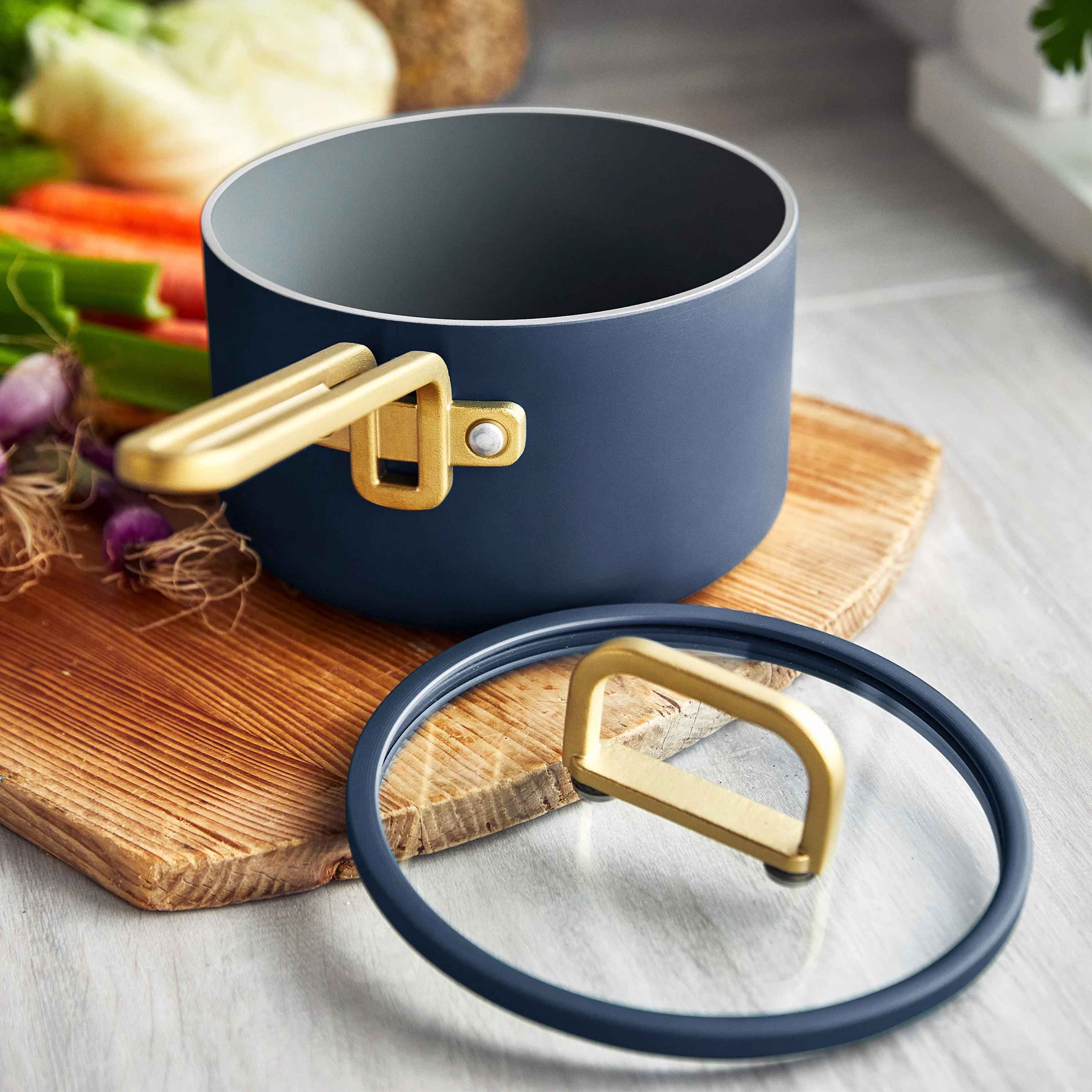 Stanley Tucci™ Ceramic Nonstick 2-Quart Saucepan with Lid | Marino Blue - Image 5