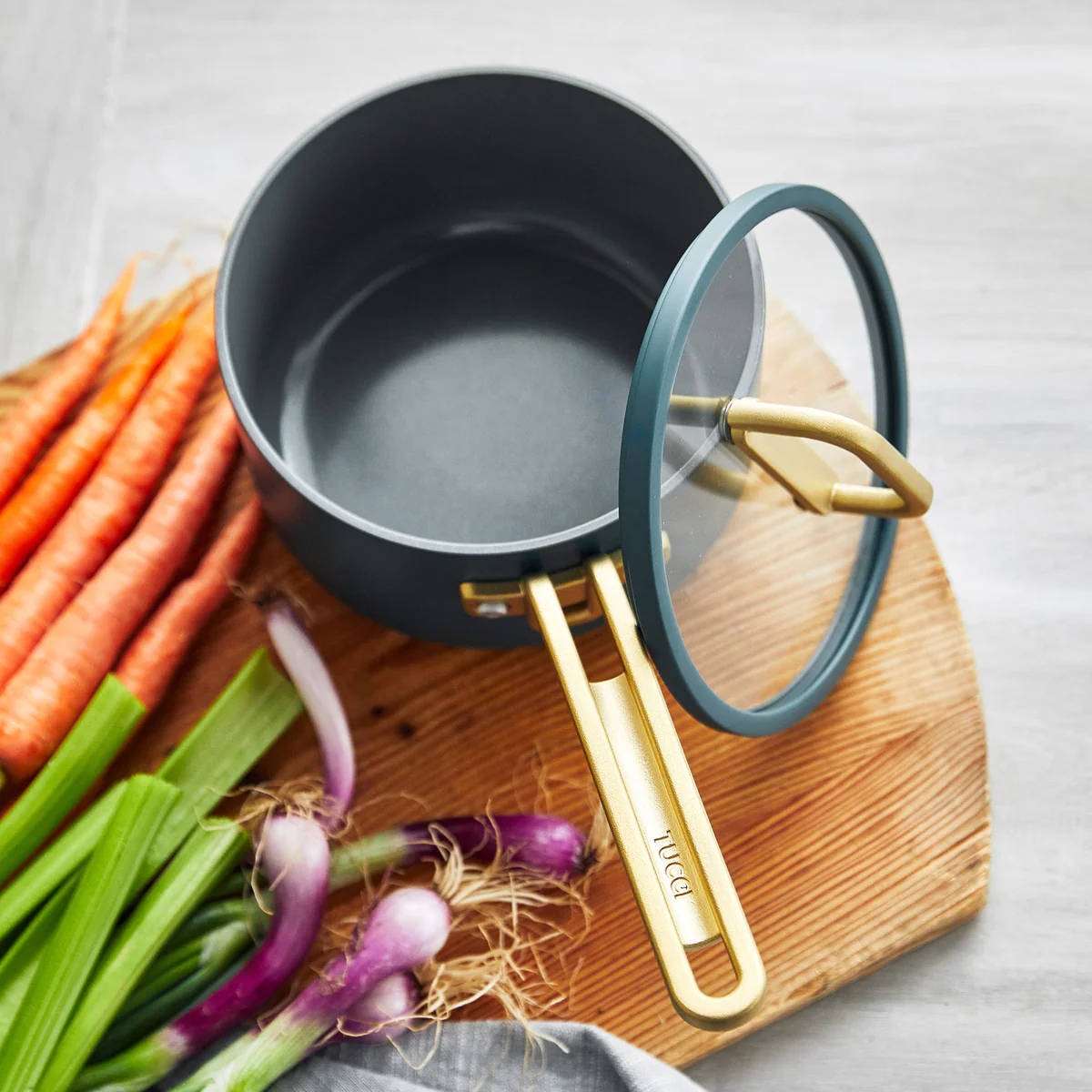 Stanley Tucci™ Ceramic Nonstick 2-Quart Saucepan with Lid | Venetian Teal - Image 6