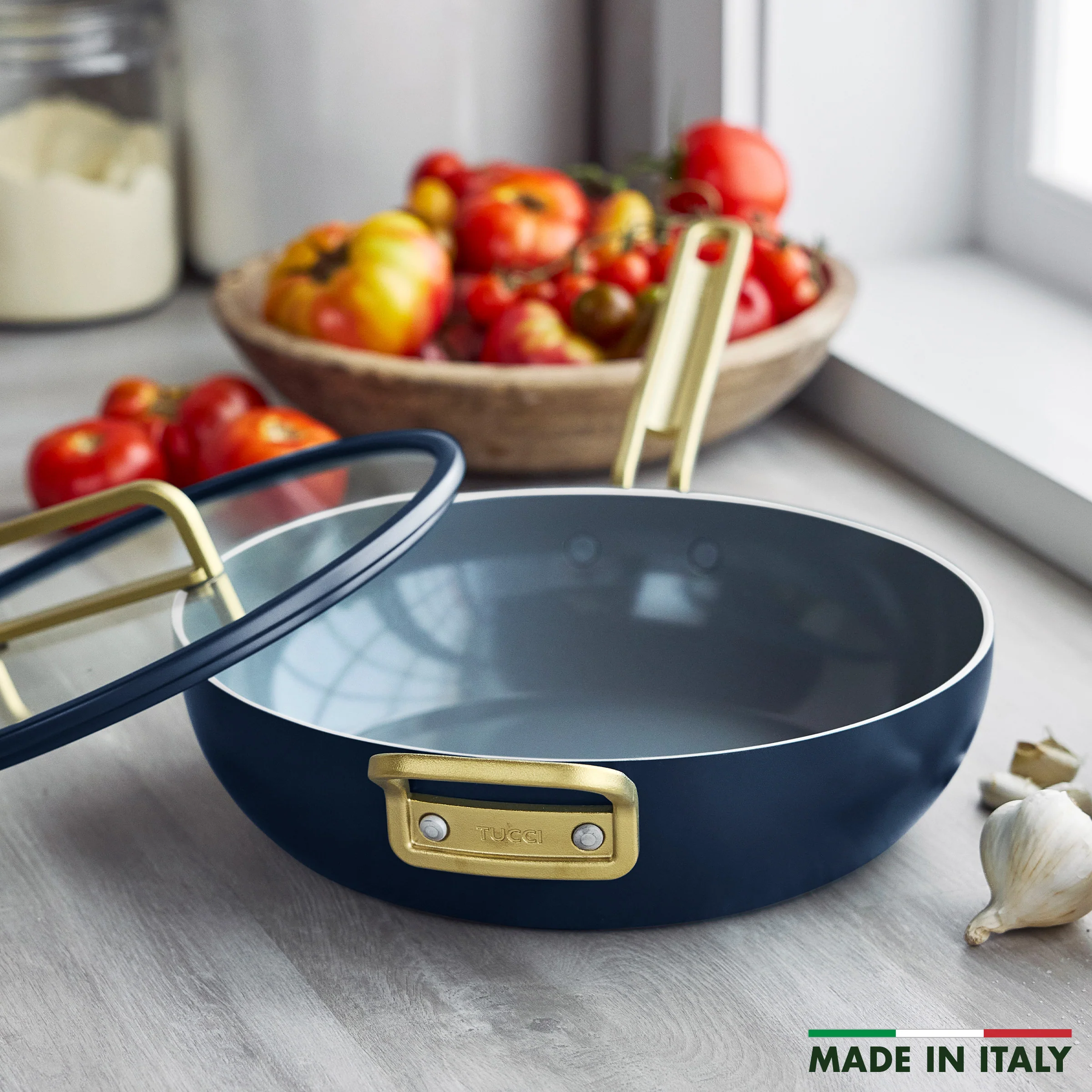 Stanley Tucci™ Ceramic Nonstick 4.5-Quart Stanley Pan Jr. | Marino Blue - Image 3
