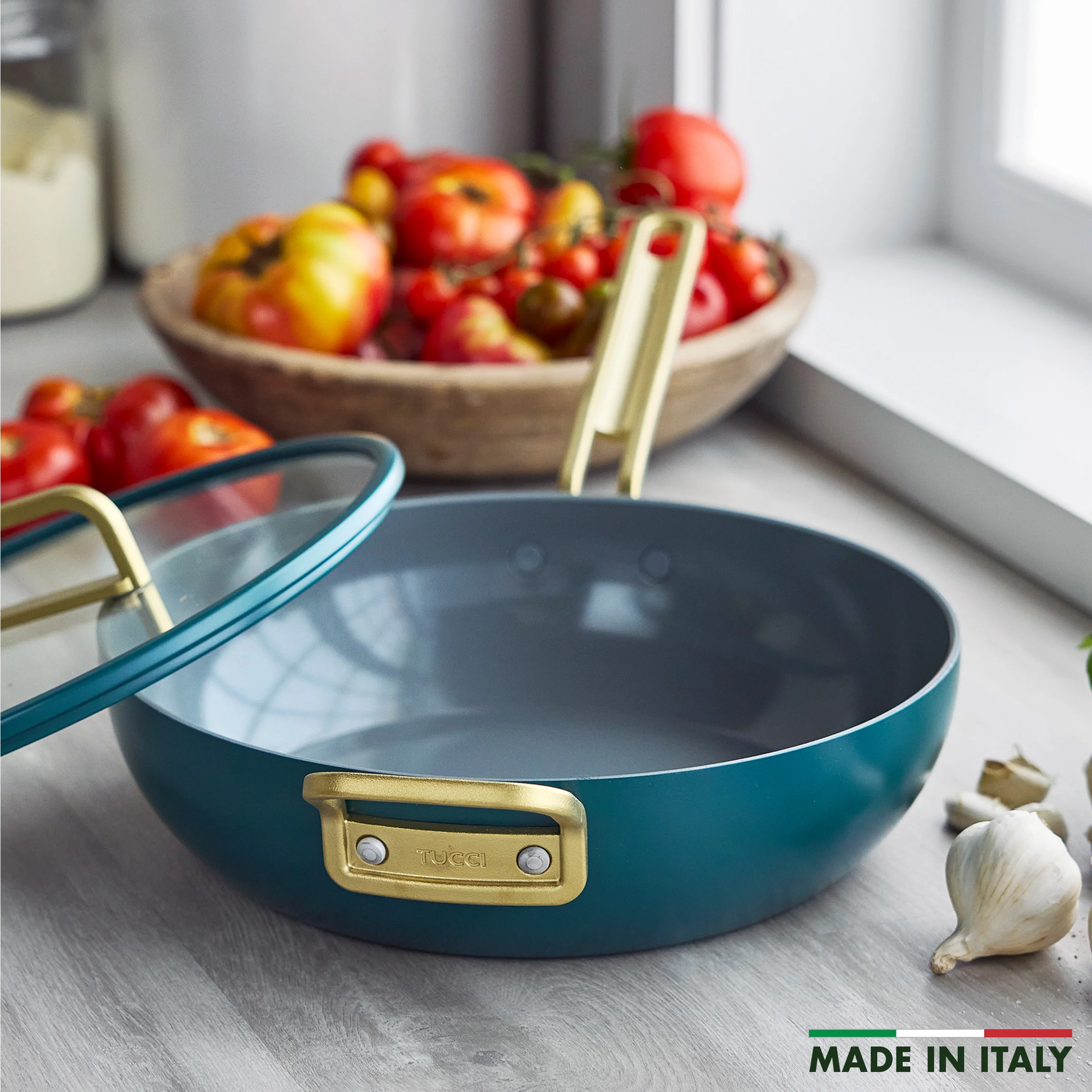 Stanley Tucci™ Ceramic Nonstick 4.5-Quart Stanley Pan Jr. | Venetian Teal - Image 3
