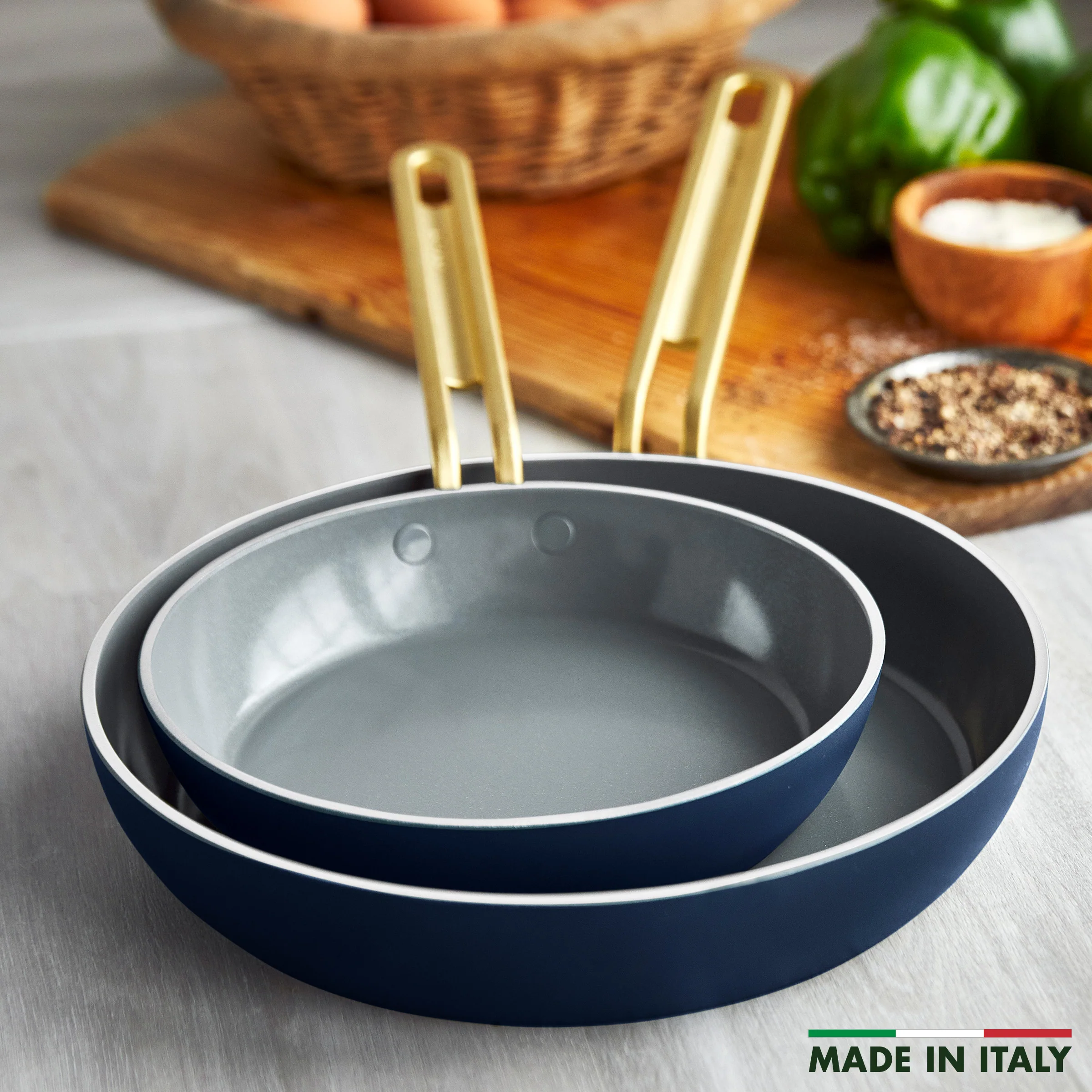 Stanley Tucci™ Ceramic Nonstick 4-Piece Frypan Set | Marino Blue - Image 3
