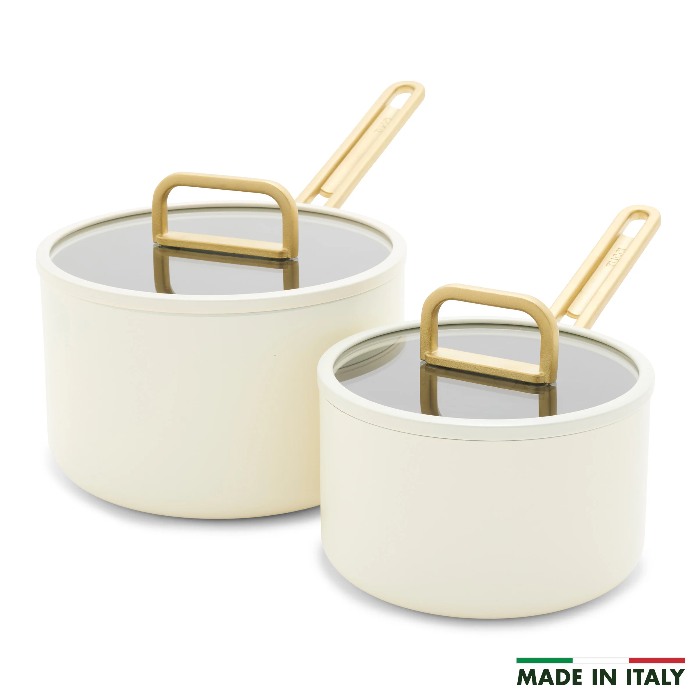 Stanley Tucciâ„¢ Ceramic Nonstick 4-Piece Saucepan Set | Carrara White