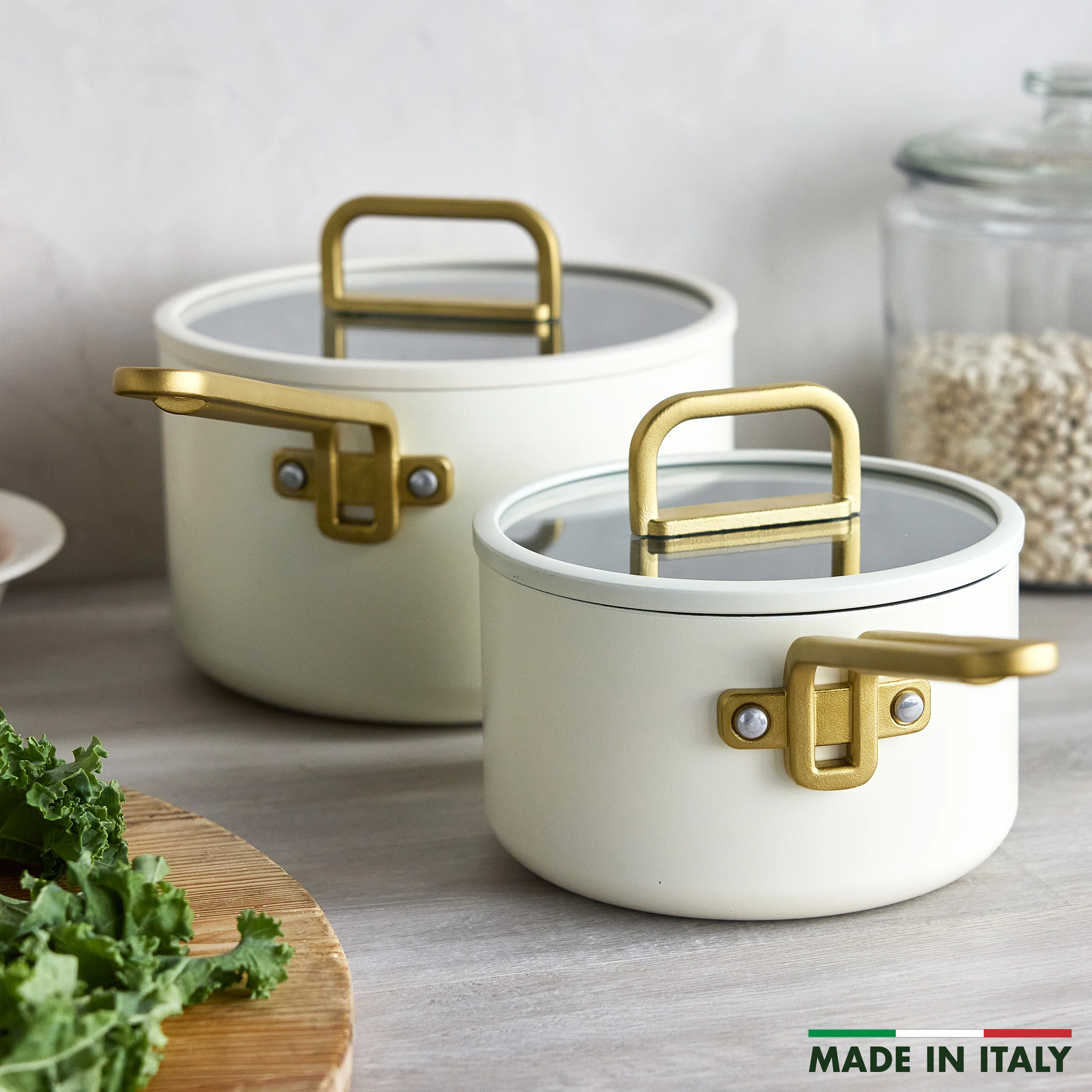 Stanley Tucciâ„¢ Ceramic Nonstick 4-Piece Saucepan Set | Carrara White - Image 2