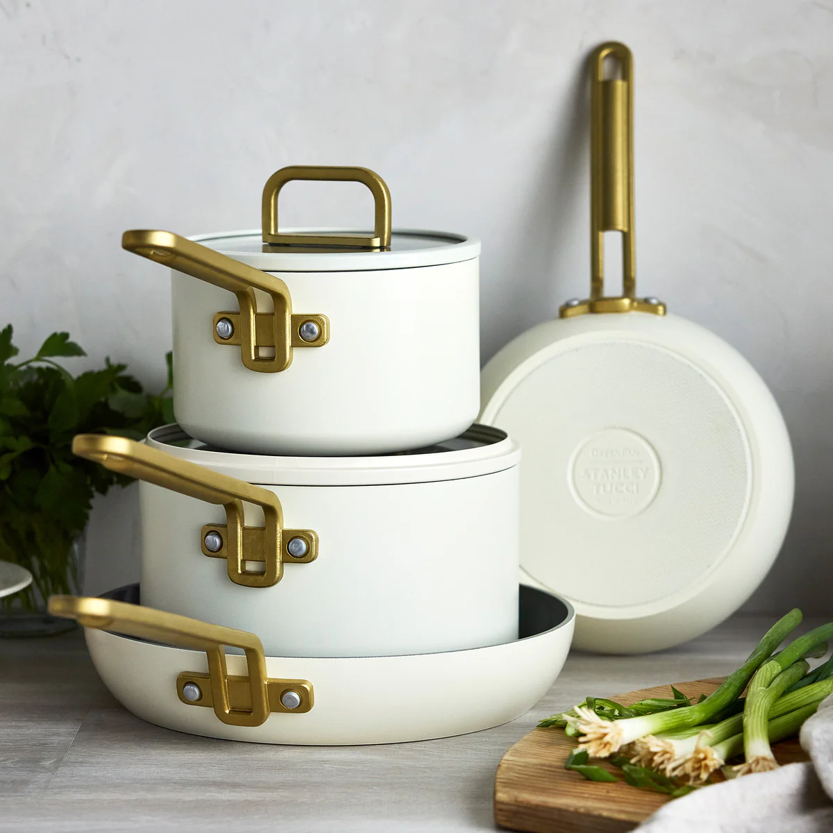 Stanley Tucci™ Ceramic Nonstick 6-Piece Cookware Set | Carrara White - Image 3