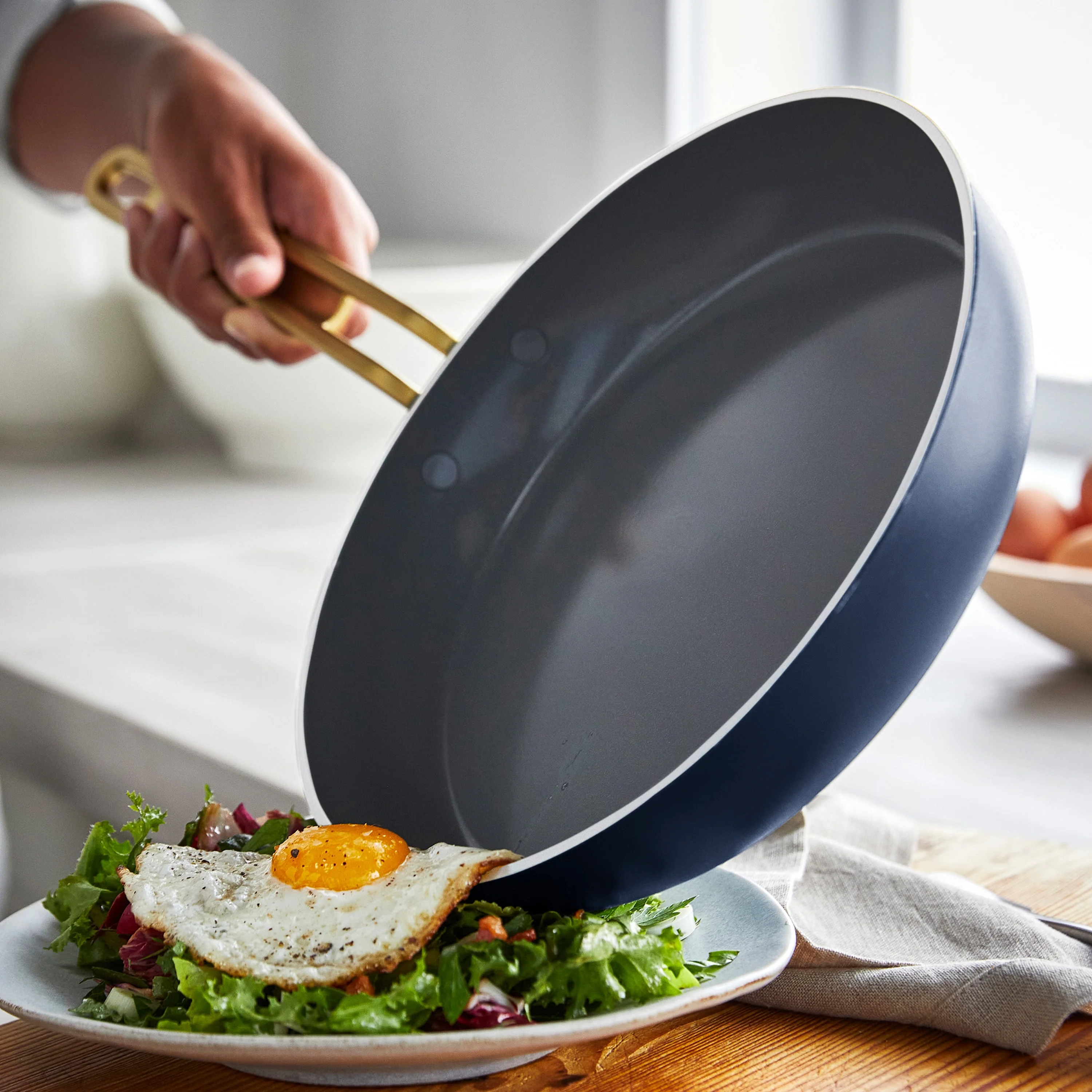 Stanley Tucci™ Ceramic Nonstick 8" and 10" Frypan Set | Marino Blue - Image 4
