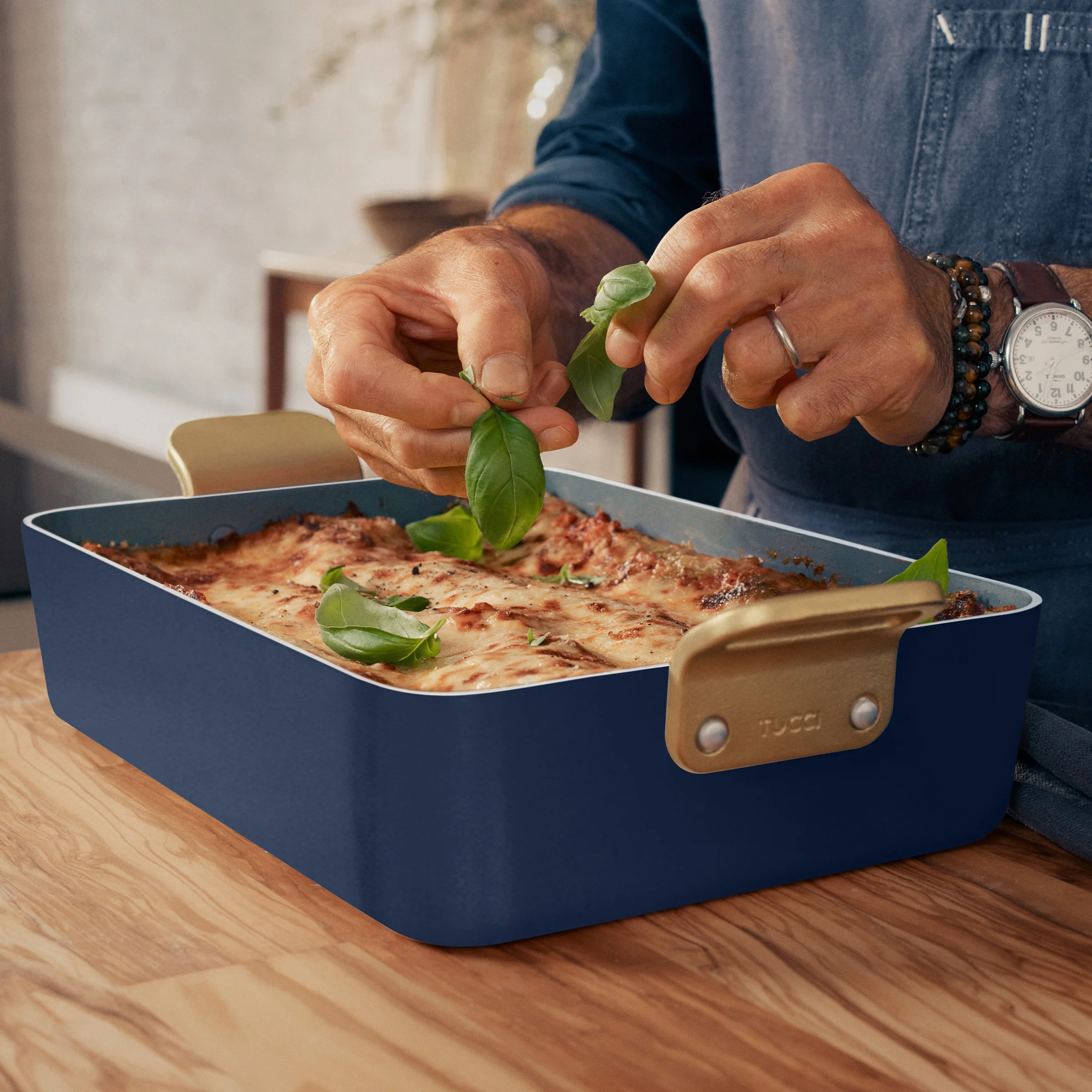 Stanley Tucci™ Ceramic Nonstick Lasagna Pan | Marino Blue - Image 4