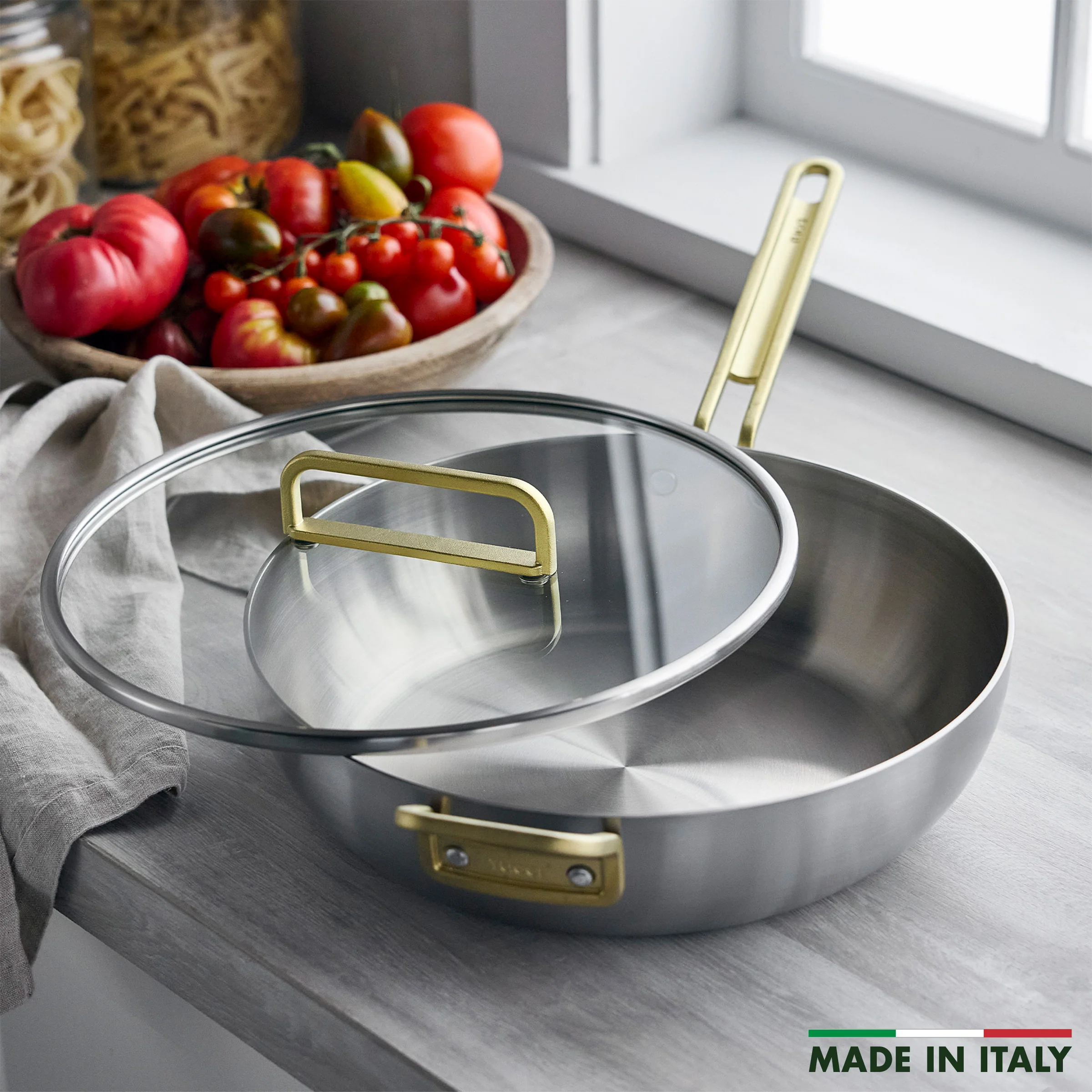 Stanley Tucci™ Uncoated Stainless Steel 6.5-Quart Stanley Pan with Lid - Image 3