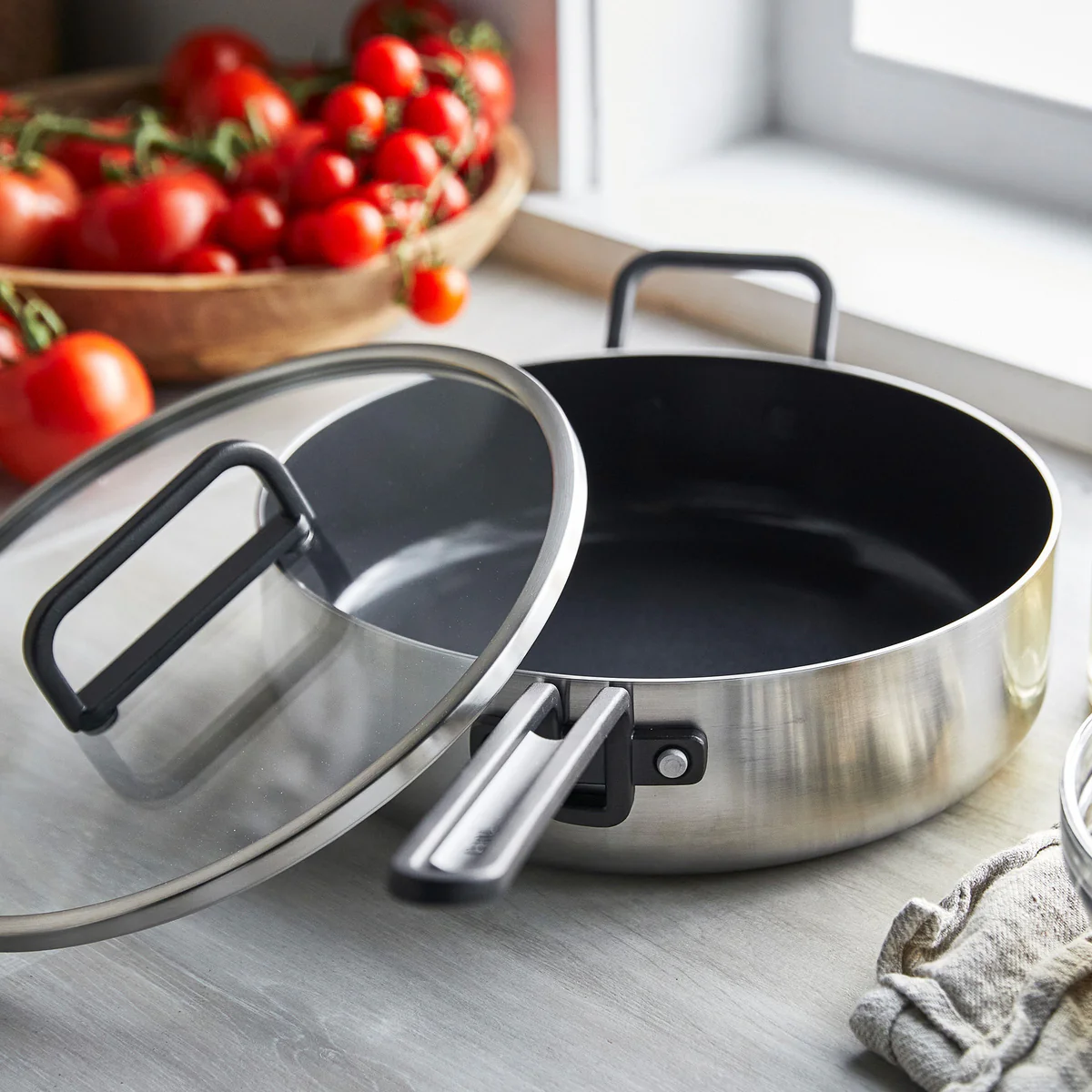 Stanley Tucci™ Stainless Steel Ceramic Nonstick 4-Quart Sauté Pan with Lid - Image 5