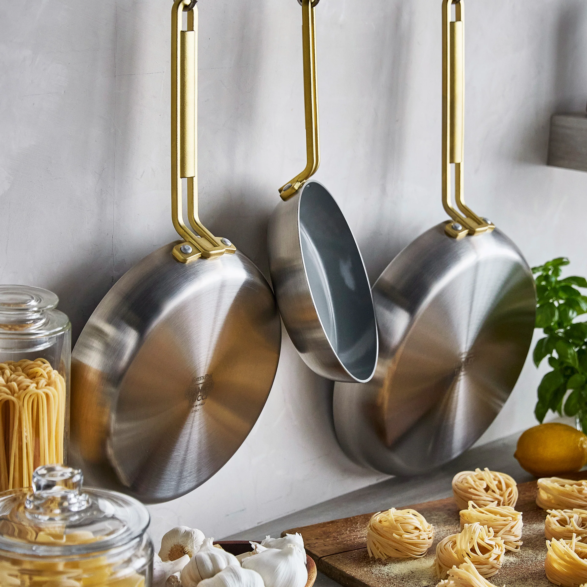 Stanley Tucci™ Stainless Steel Ceramic Nonstick 8", 10" and 12" Frypan Set - Image 6