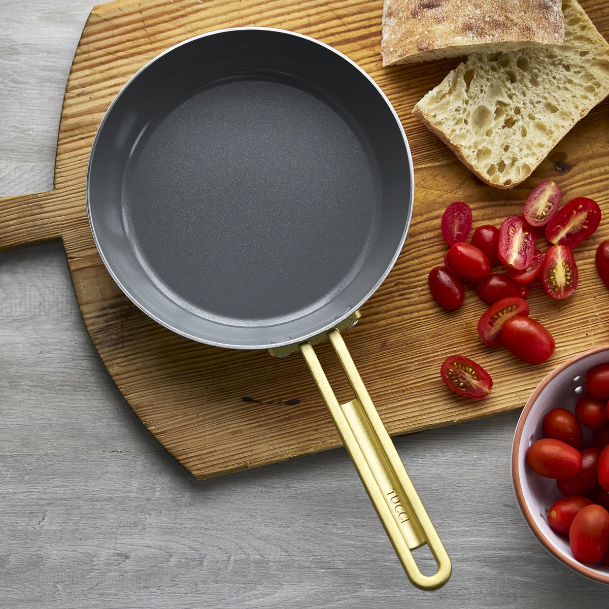 Stanley Tucci™ Stainless Steel Ceramic Nonstick 8" & 10" Frypan Set | Champagne Handles - Image 7