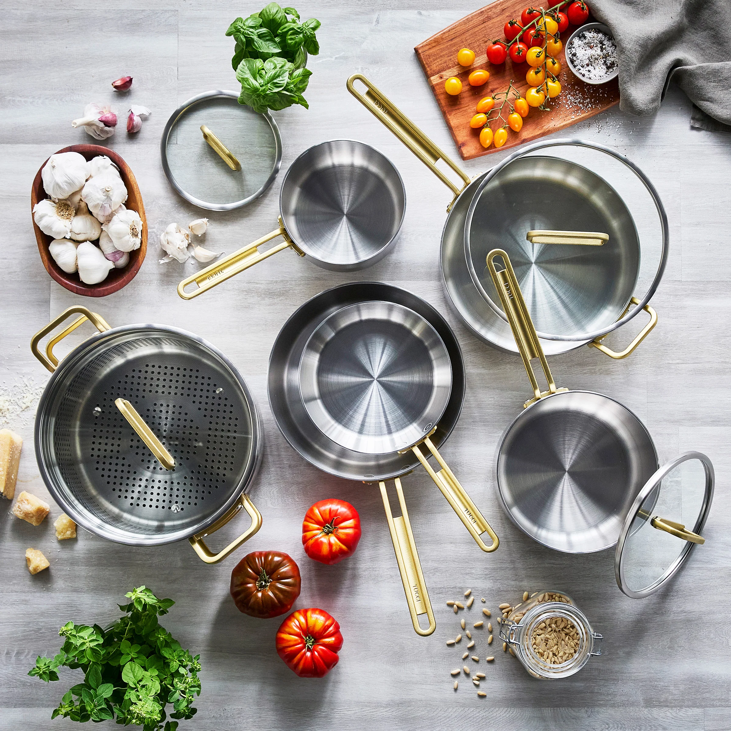Stanley Tucci™ Uncoated Stainless Steel 11-Piece Cookware Set - Image 10