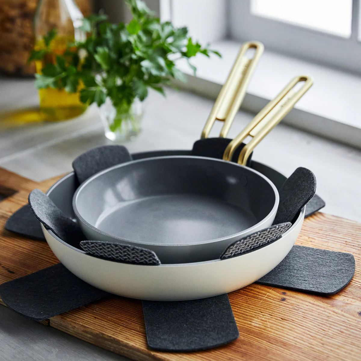 Stanley Tucci™ Ceramic Nonstick 8" and 10" Frypan Set | Carrara White - Image 11