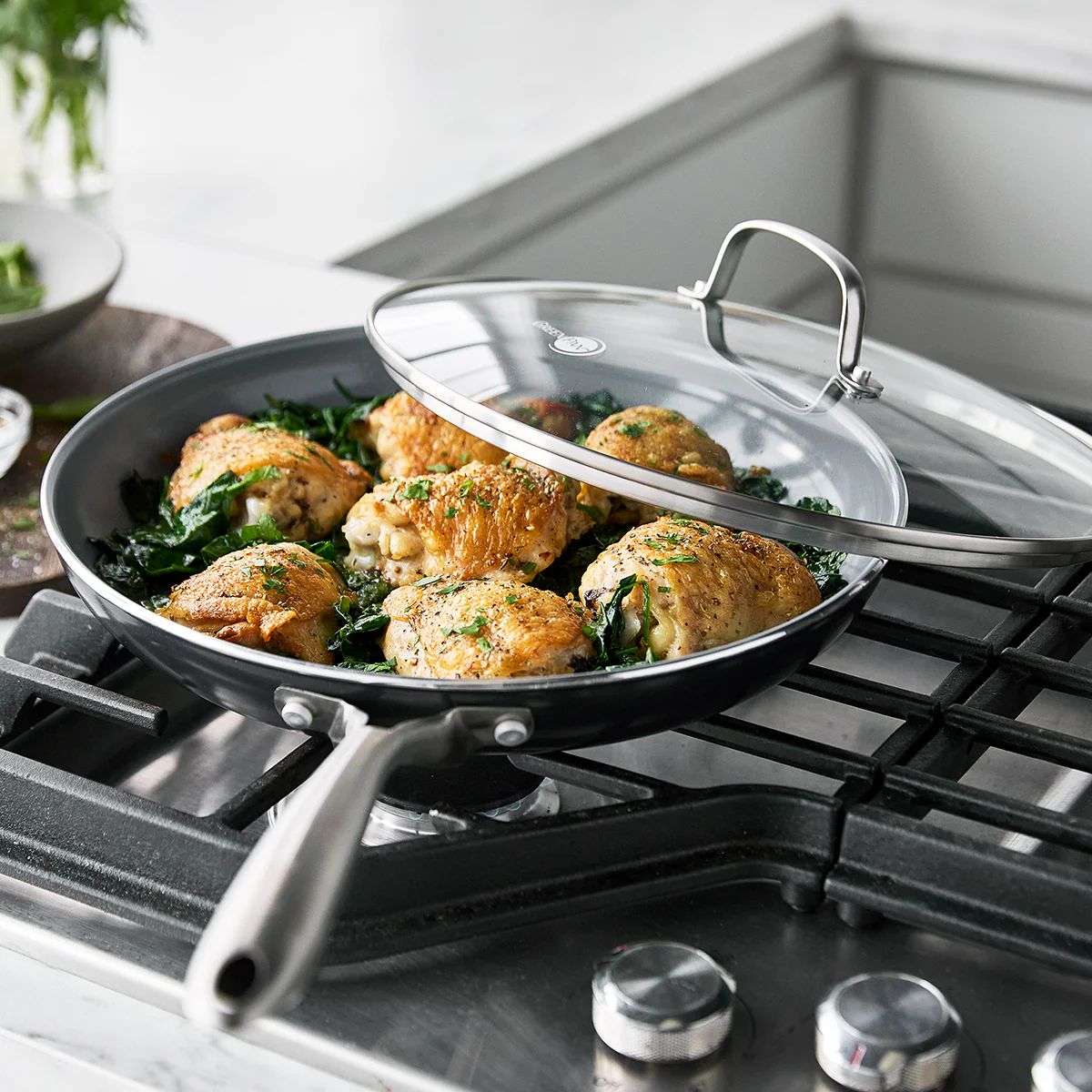 Swift Ceramic Nonstick 12" Frypan with Lid - Image 3
