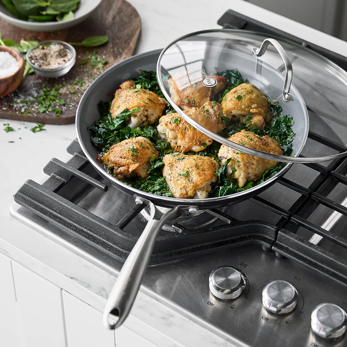 Swift Ceramic Nonstick 12" Frypan with Lid - Image 4