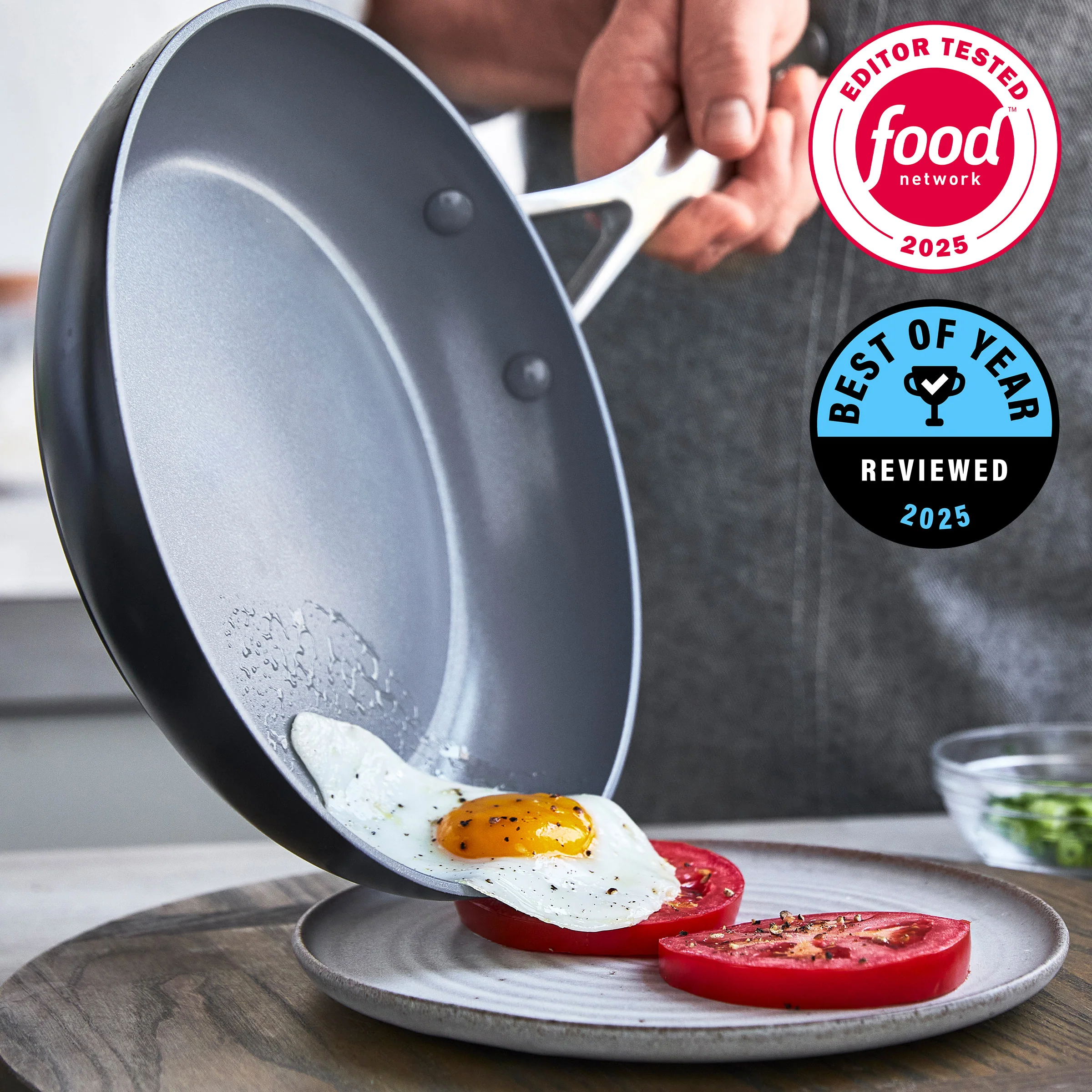 Valencia Pro Ceramic Nonstick 10" and 12" Frypan Set - Image 3