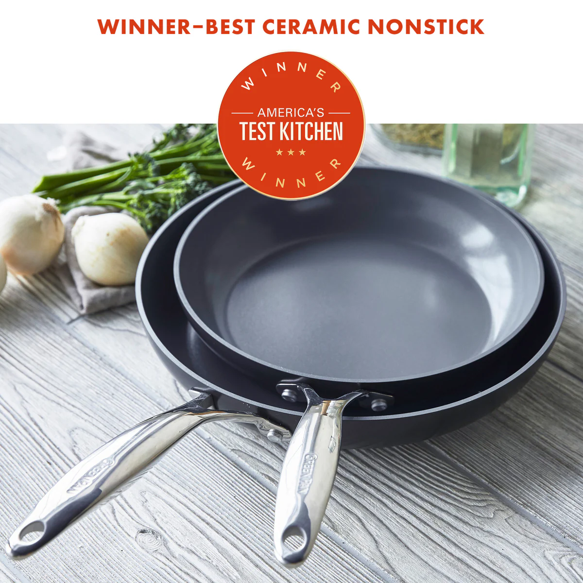 Valencia Pro Ceramic Nonstick 8" and 10" Frypan Set - Image 2