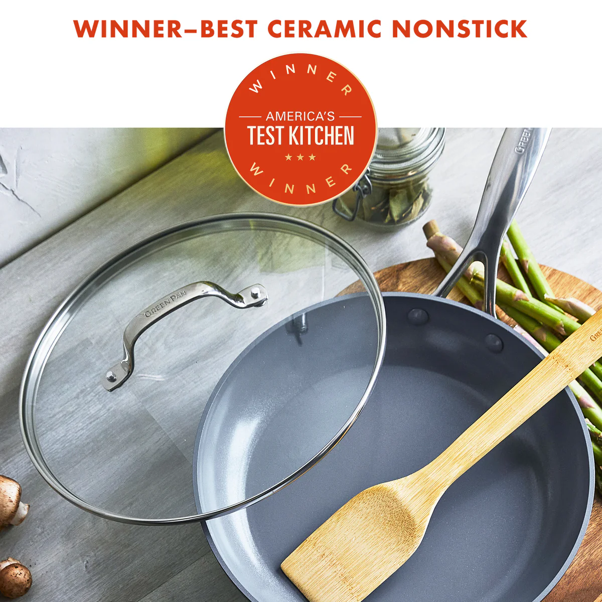 Valencia Pro Ceramic Nonstick 10" Frypan with Lid - Image 2