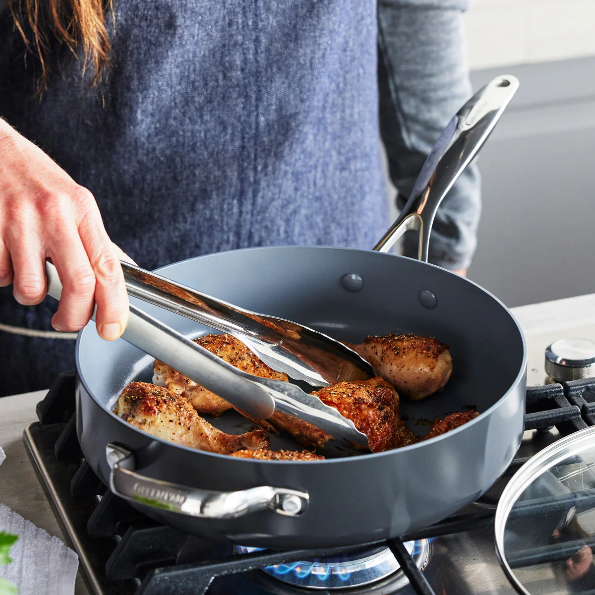 Valencia Pro Ceramic Nonstick 4.5-Quart Sauté Pan with Lid - Image 6