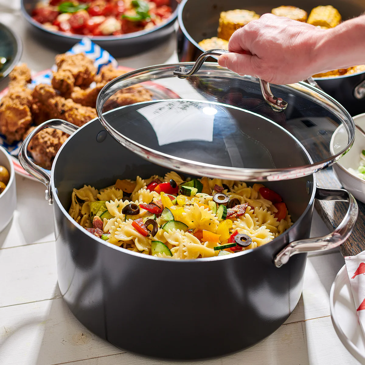 Valencia Pro Ceramic Nonstick 5.5-Quart Stockpot with Lid - Image 4