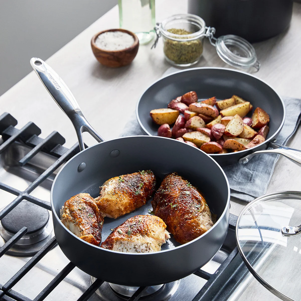 Valencia Pro Ceramic Nonstick 11-Piece Cookware Set | Gray - Image 7