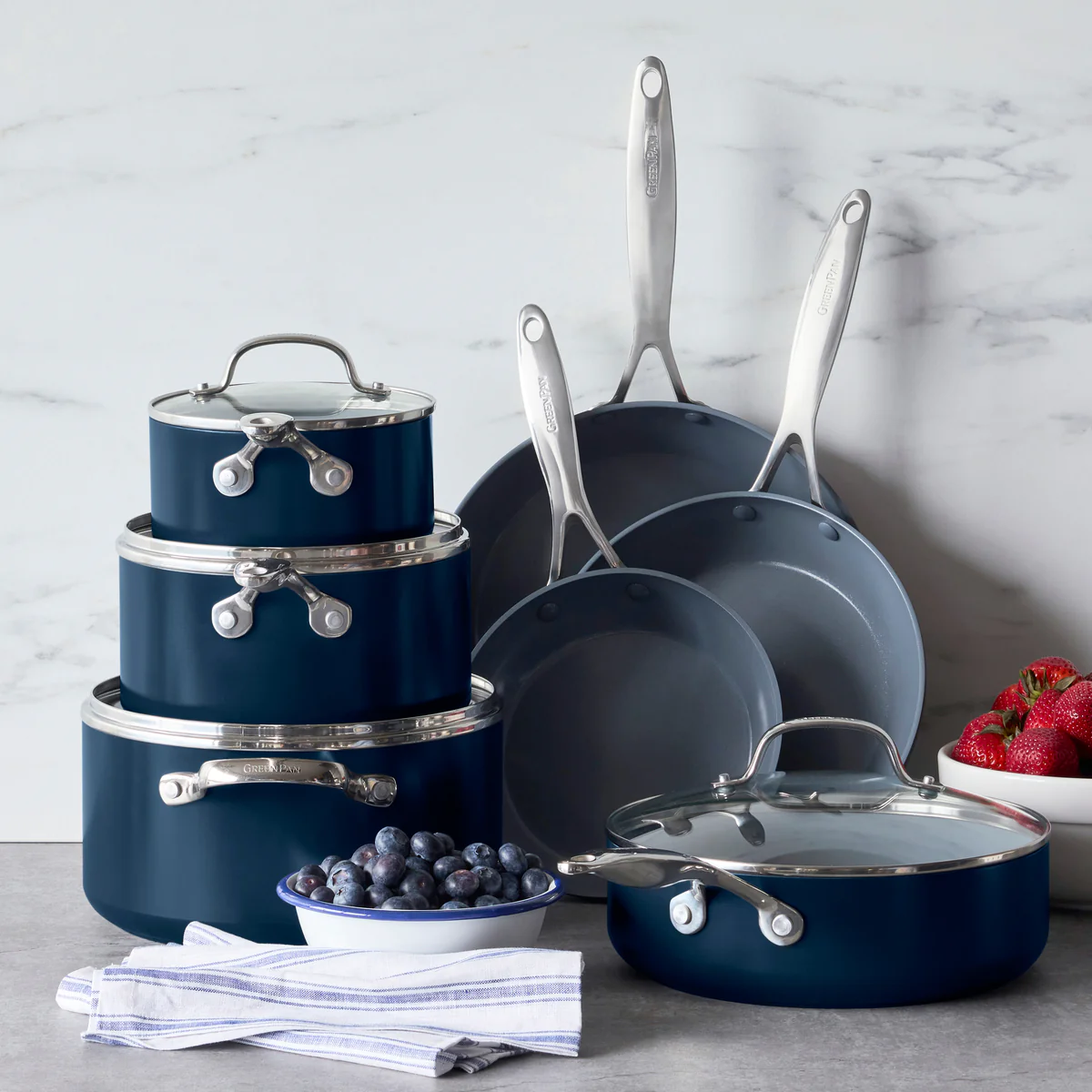 Valencia Pro Ceramic Nonstick 11-Piece Cookware Set | Twilight - Image 3