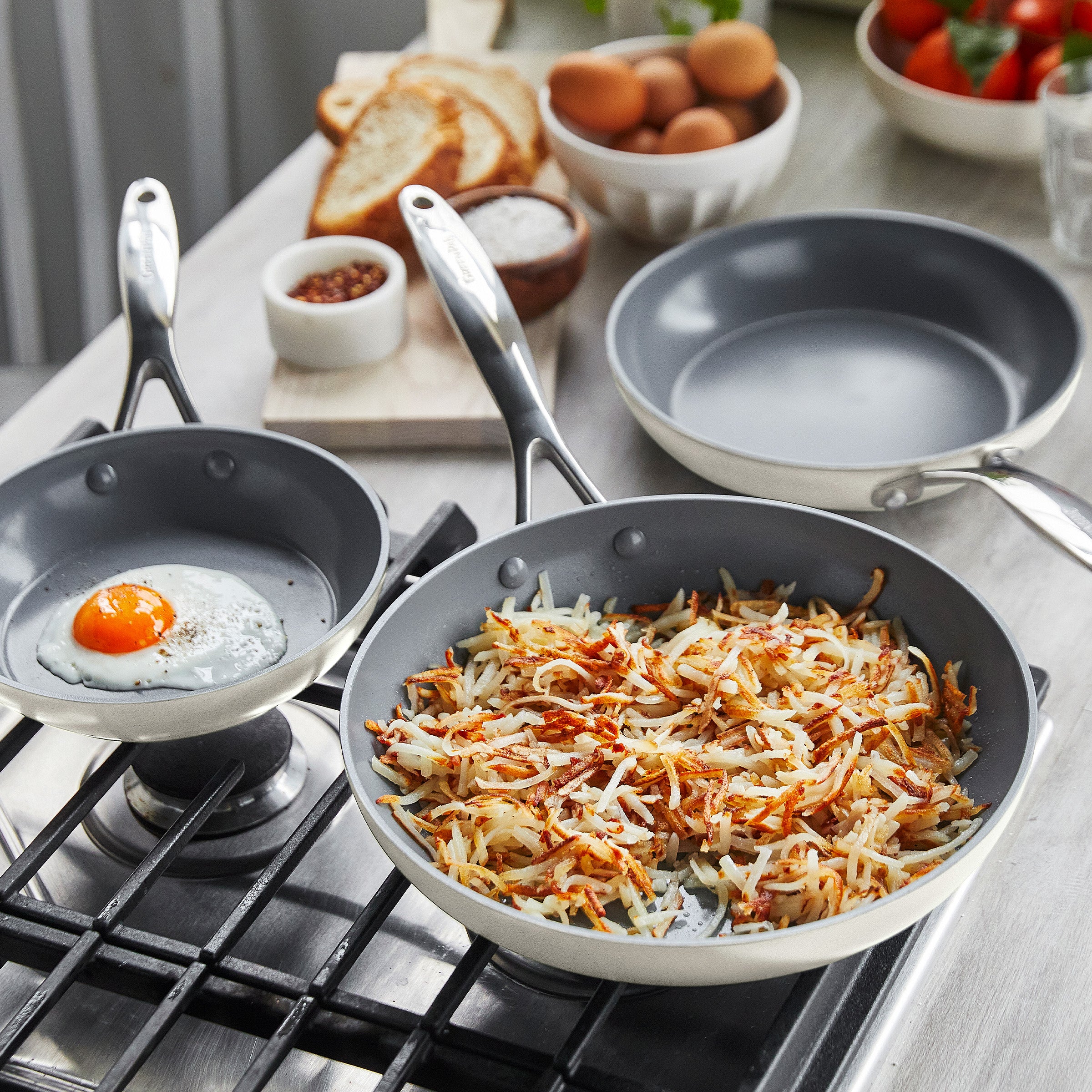 Valencia Pro Ceramic Nonstick 19-Piece Cookware Set | Cream - Image 7