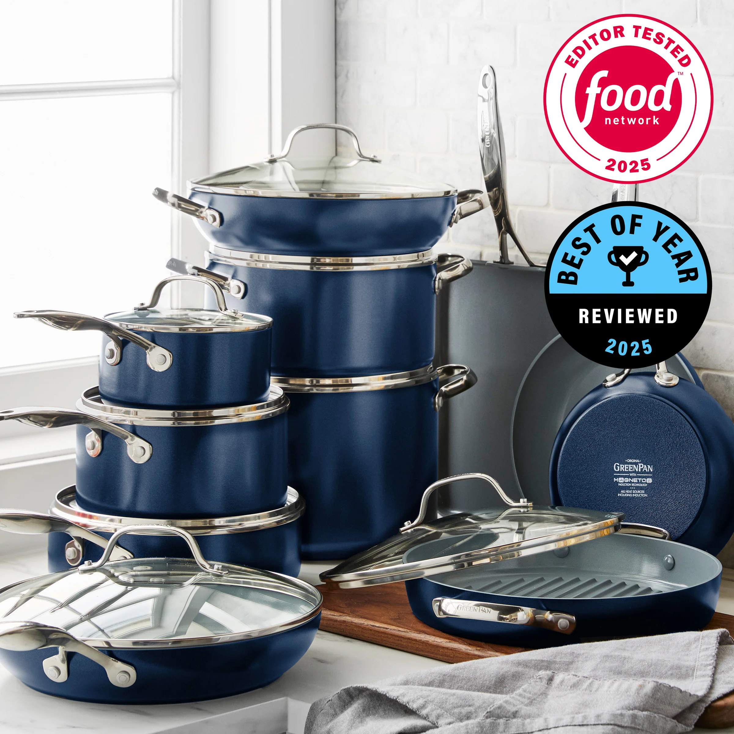 Valencia Pro Ceramic Nonstick 19-Piece Cookware Set | Twilight - Image 2