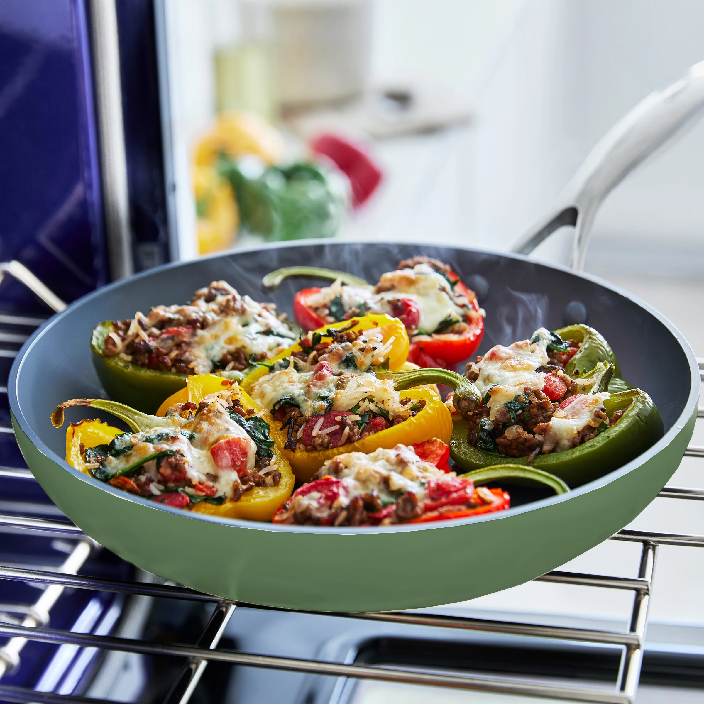 Valencia Pro Ceramic Nonstick 19-Piece Cookware Set | Sage - Image 7