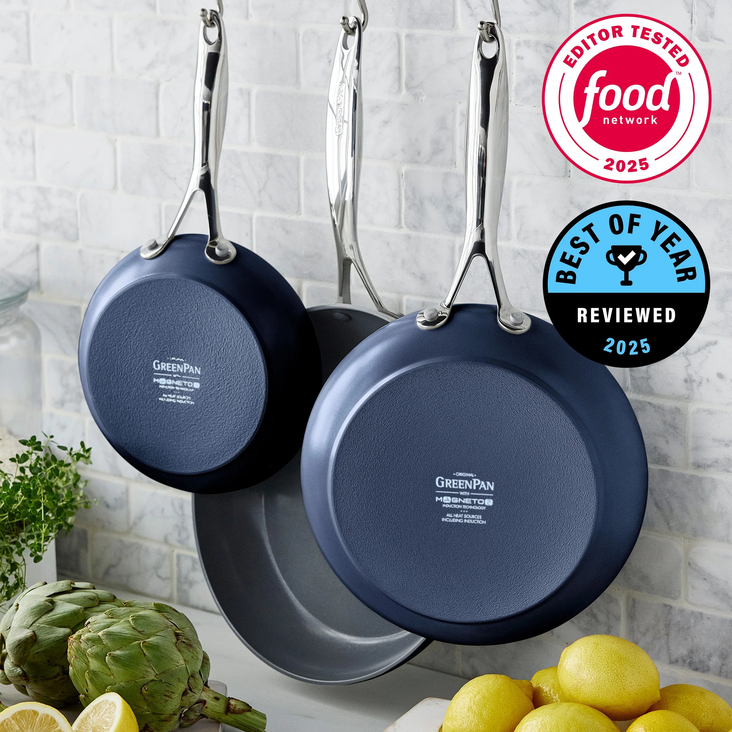 Valencia Pro Ceramic Nonstick 8", 9.5", and 11" Frypan Set | Twilight - Image 3