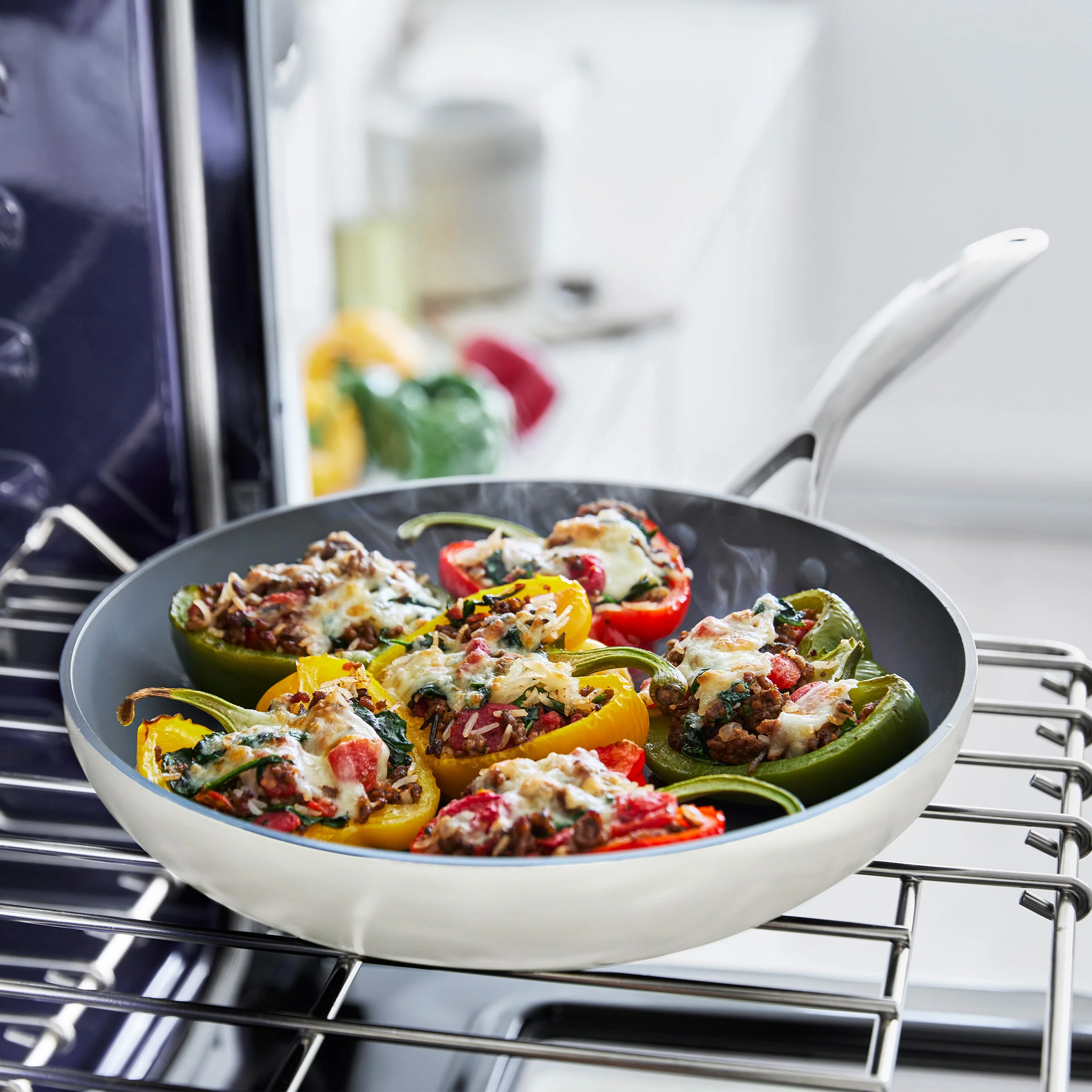 Valencia Pro Ceramic Nonstick 9.5" and 11" Frypan Set | Cream - Image 6