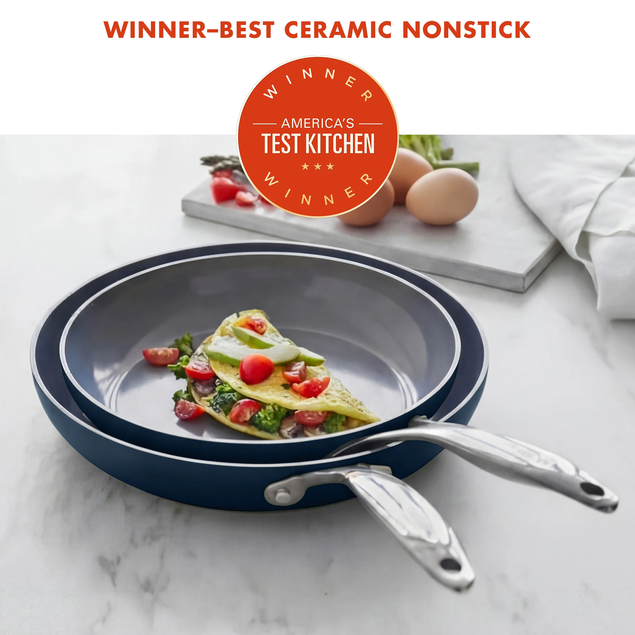 Valencia Pro Ceramic Nonstick 9.5" and 11" Frypan Set | Twilight - Image 2