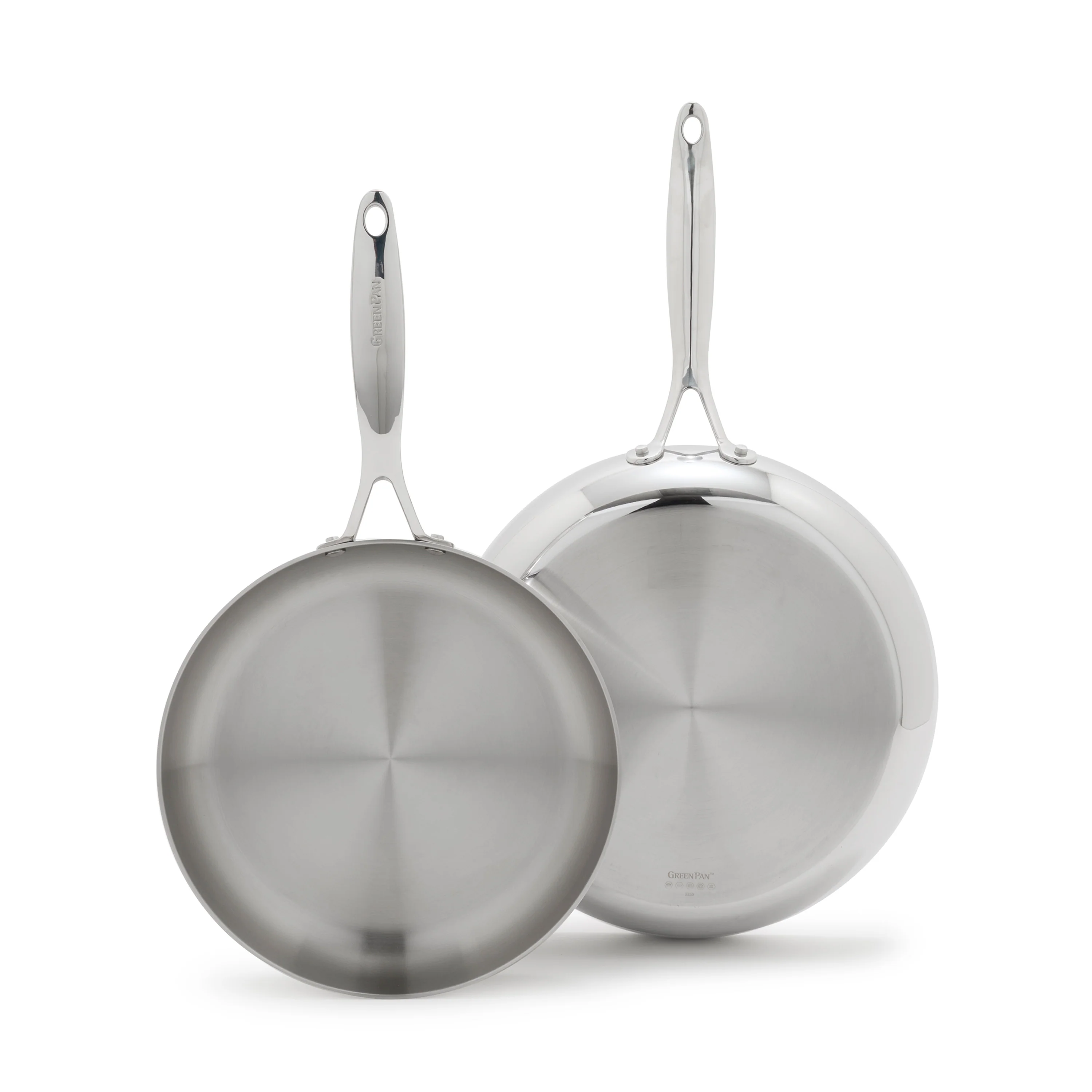 Valencia Pro Stainless Steel Uncoated 10" and 12" Frypan Set