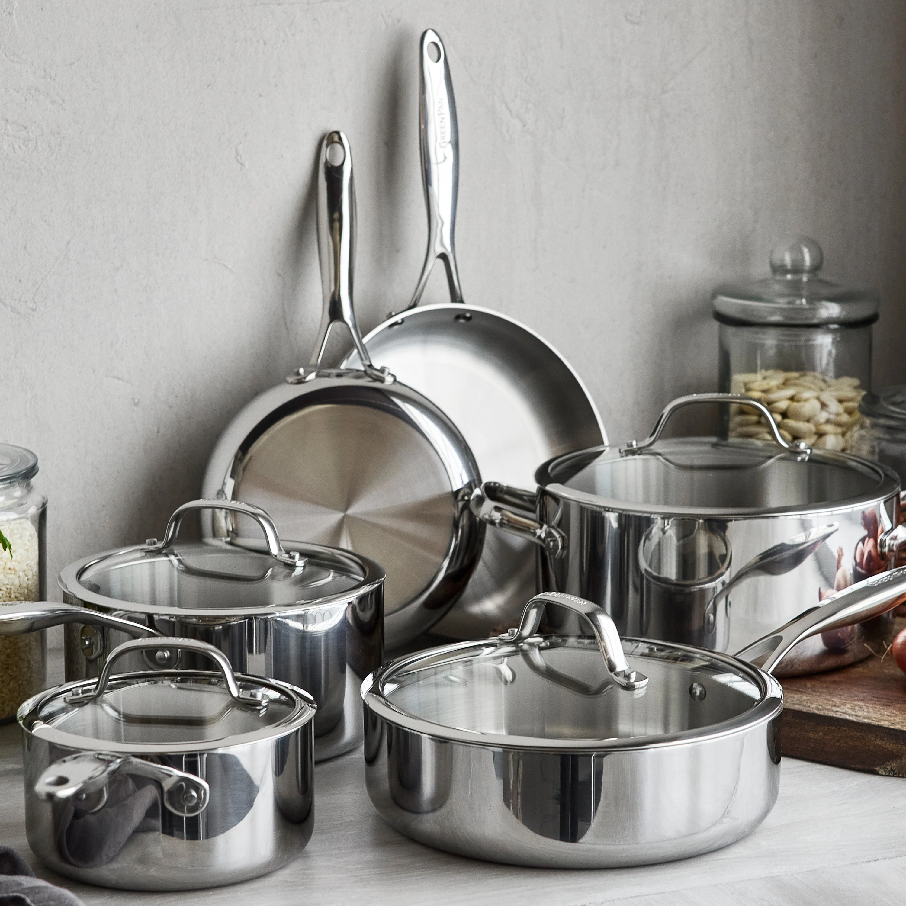 Valencia Pro Stainless Steel Uncoated 10-Piece Cookware Set - Image 2